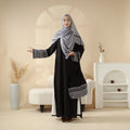 NisaModest Luxury Material Women's Kimono Slit Abaya New Design Dubai Turkey Muslim Robe Plus Size Anti-Static for Muslim Women