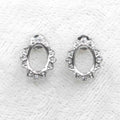 Sterling Silver 6*8mm Semi Mount Stud Earrings Empty Support Blank Claws Setting S925 Base Without Center Stone for DIY Inlay