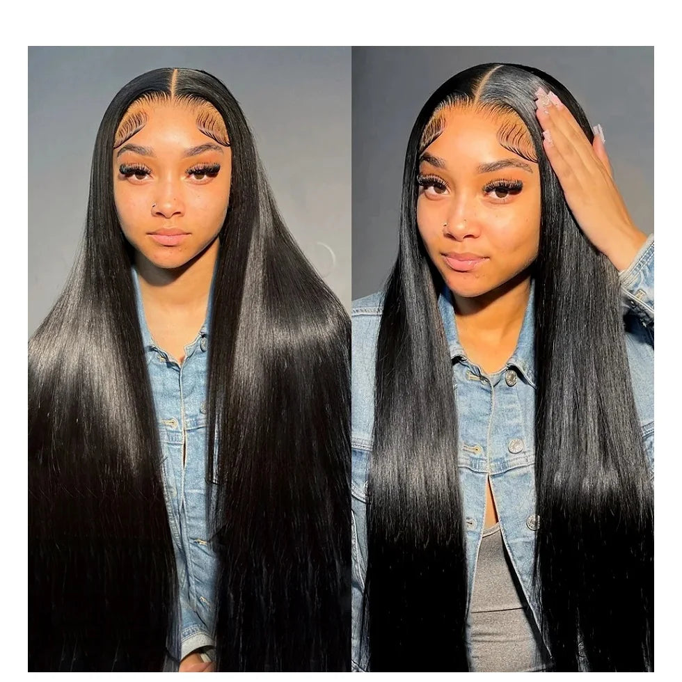 Wholesale 13x4 Transparent swiss Lace Frontal Wig 100% Raw Vietnamese Human Hair Long Wigs Pre Pluck 30 Inches Bone Straight Wig