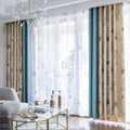 XinLan Fashion Cotton Linen Printed Flower Grommet Printed Curtains for Living Room Bedroom