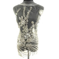 W021 New Arrival  Designer  Body Rhinestone Panel Applique Sewing on Mesh for Lace Fabric on Wedding