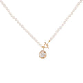 2023 New Natural Freshwater Pearl OT Buckle Pendant Neck Chain Women Light Luxury Niche Jewelry Necklace