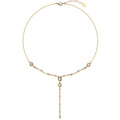 2024 New Light Luxury Brass Gold-Plated Inlaid Zircon Y Chain Choker Necklace Female Stacking Chain Jewelry Customized