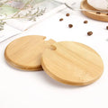 Custom Logo Eco Friendly 3 Size Bamboo Wood Lids Coffee Cup Lid Box Jar Cap Fit Cup Mug Spice Jar Seal Bamboo Lids