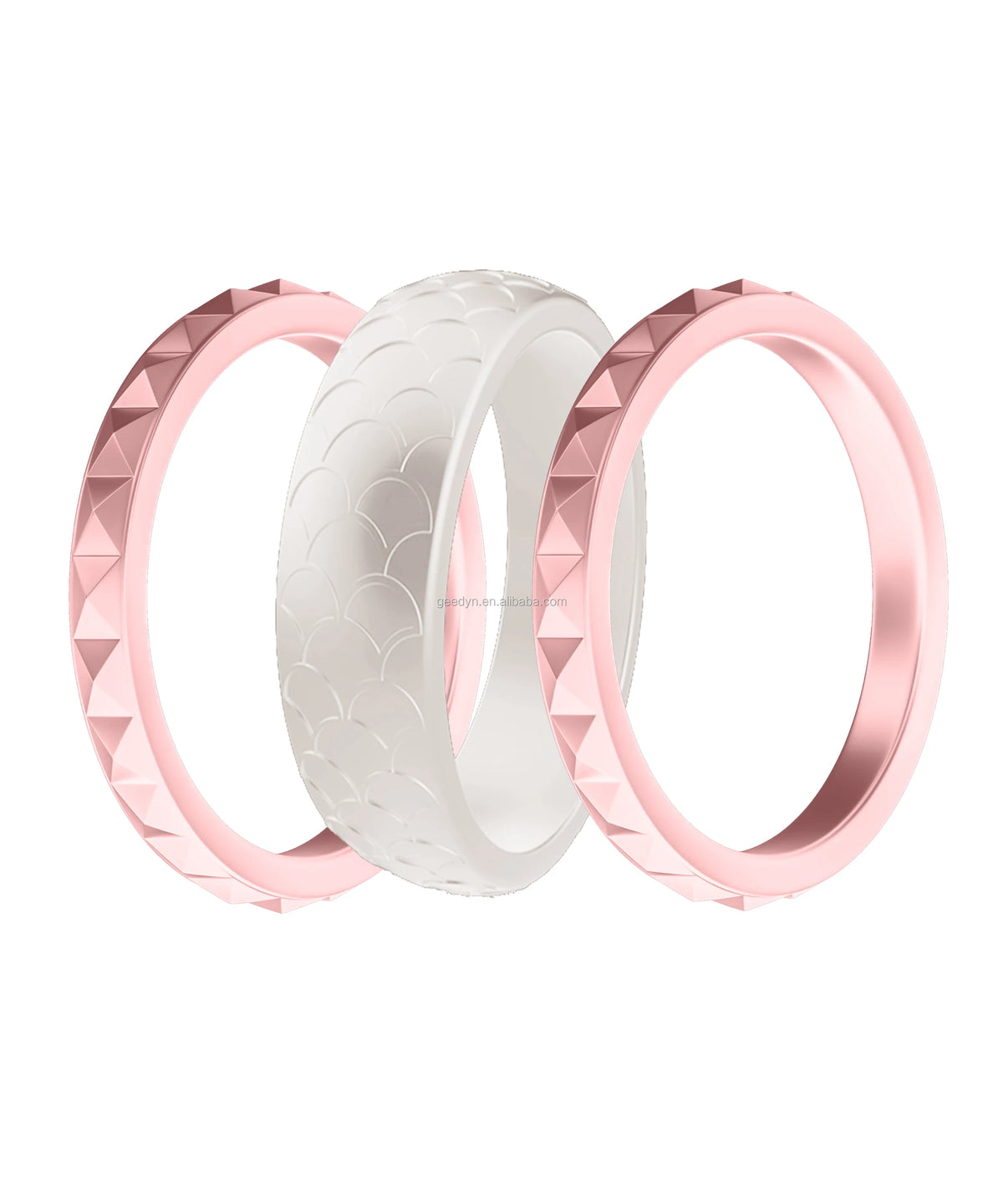 New Rubber Silicon Ring Set Women Pink Fashion Rings Silicone Mermaid Rings Silicone Band MegaBDM