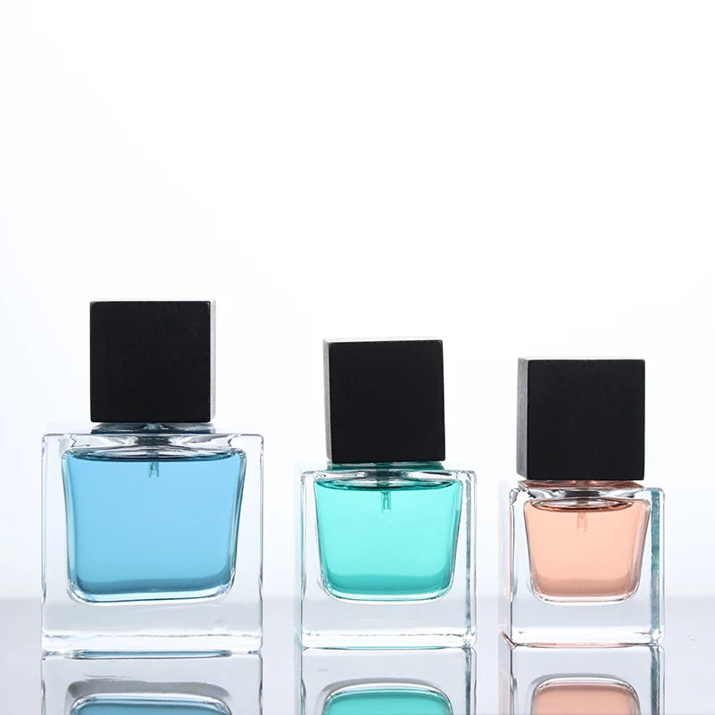 New Design Luxurious Refillable Square Perfume Bottle Customize 30ml 50ml 100ml Perfume Bottle with Box