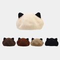Sewingman B0590Z Winter Thick Cute Cat Ear Knit Custom Beret Hat for Women