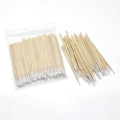 Free Samples 100 Pcs Bag Dental Absorbent Bamboo Wooden Stick Cotton Swab Bud