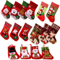 Santa Claus Little Socks Christmas Tree Pendant Linen Christmas Decoration Supplies with Gift Bag