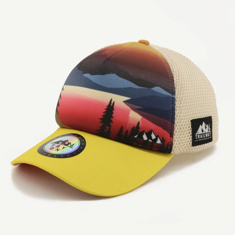 Custom 5 Panel Mesh Cap Screen Print logo Soft Foam Trucker Hat