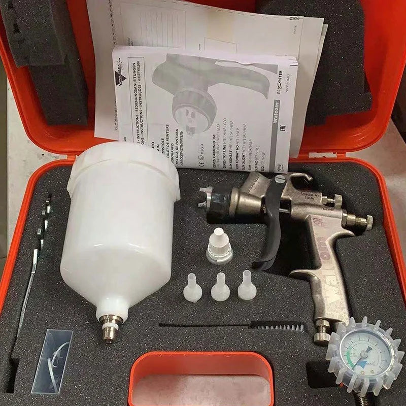 Italian Car Paint Spray Gun Gravity Type Pneumatic Upper Pot High Atomization 1.3 Caliber