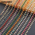 C233  1m/lot New Style Fashion Natural Stone Bead Diy Chain18k Gold Platedcopper Necklace for Women Jewelry Making