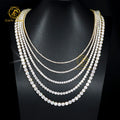 Best Wholesale Price 925 Silver 18K White Gold Plated Tennis Chain VVS Diamond Iced Moissanite Necklace 2mm 3mm 4mm Hip Hop