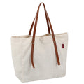 Big Size Washable Durable Canvas Tote Blank Cotton Shopping Canvas Bag Carry Shop Grocery Bag With PU Leather Handle