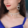 Women's Shiny Colorful Rhinestone Necklace Eastern Dance Belly Dance Costume Accessories