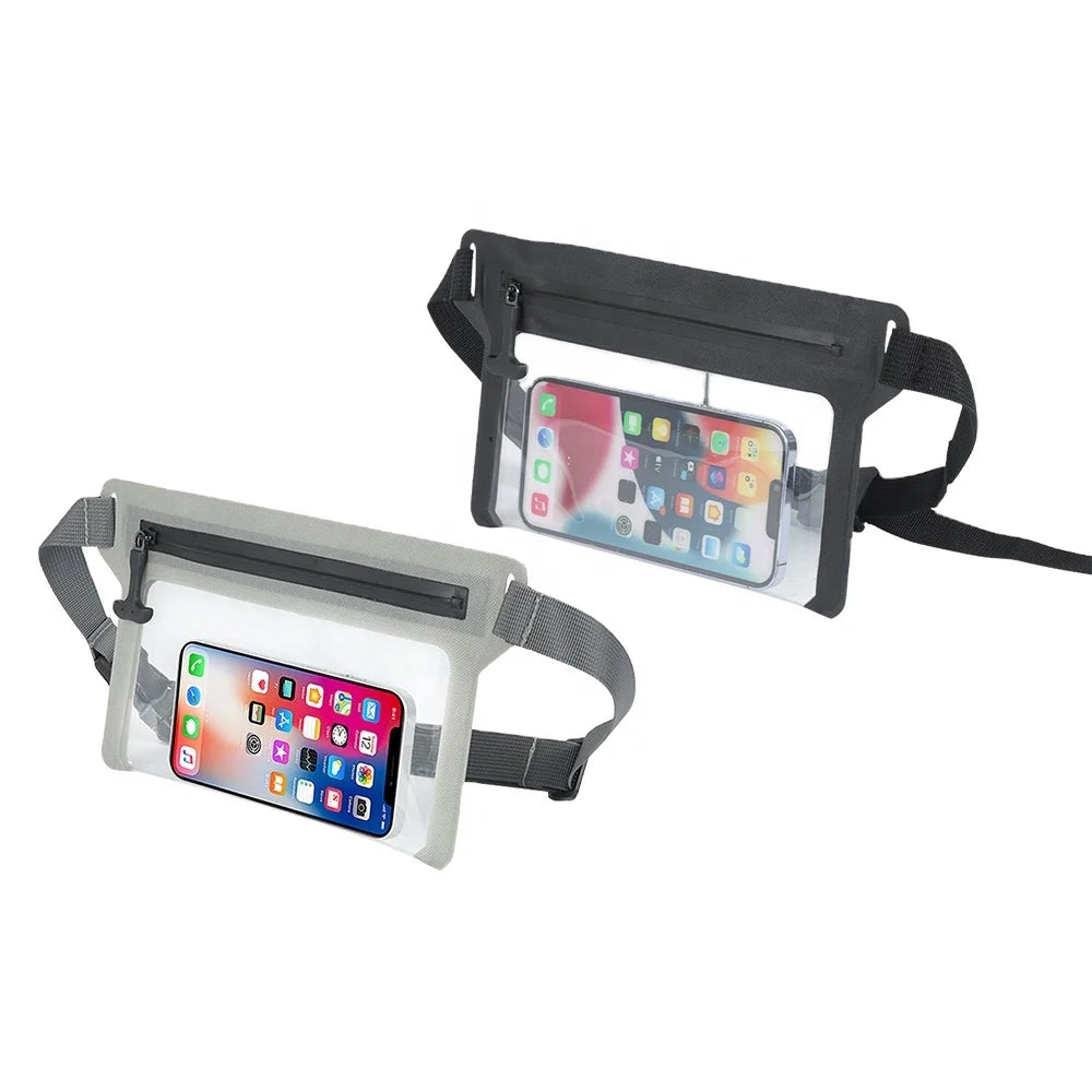 Customized Waterproof PVC Material Mobile Phone Bag Lightweight Adjustable Women's Waist Bag