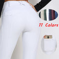 Ready to Ship White Full Seat Silicone Women Racing Horse Riding Breeches Horse Tights Leggings Equestrian Clothing Ladies