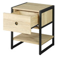 Modern Simple Storage Night Stand Hot Bedside Table Metal Cabinet for Bedroom Hotel Apartment Minimalist Design Wooden Furniture