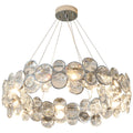 Simple Creative Stainless Steel Chrome Transparent Crystal Modern Luxury Chandelier for Living Room Bedroom Kitchen Dining Room