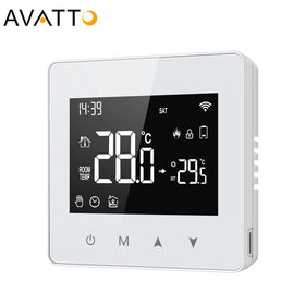 AVATTO Battery Powered Zigbee 3.0 Dry Contact Water Gas Boiler Thermostat Work with Echo Alexa Google Home