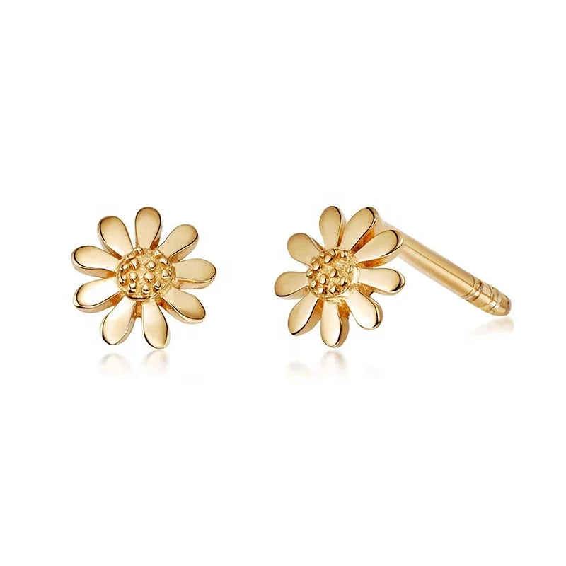 Milskye Daily Jewellery Recycled Sterling Silver Summer Cute Flower Daisy Stud Earrings