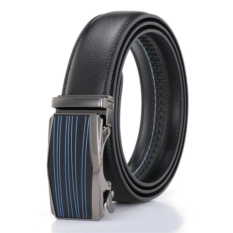 LQbelt Men Automatic Buckle Belts Ratchet Belt for Men Genuine Leather Belt Waistband OEM Factory Custom LOGO