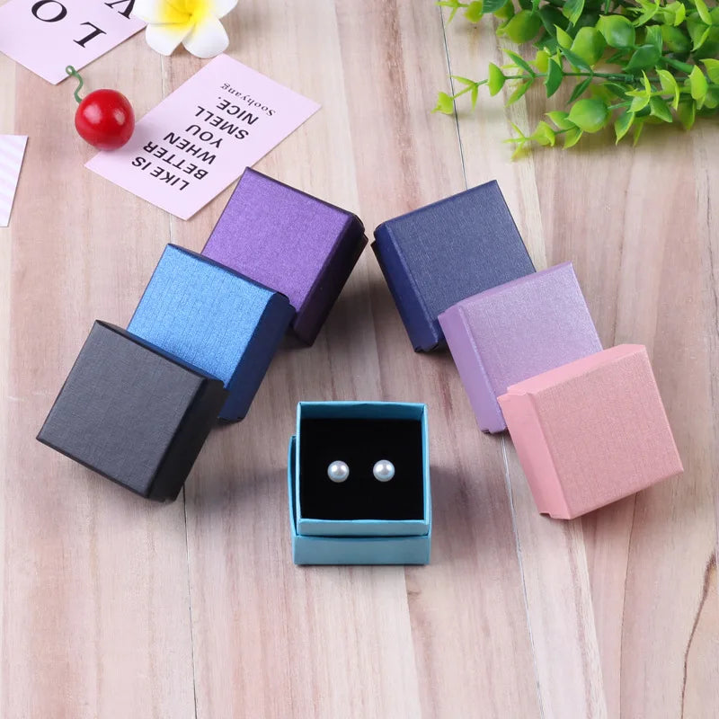 Wholesale Fashion Cardboard Jewelry Box Recycled Materials for Ring Ear Studs Storage Lid and Base Paper Box Packaging case