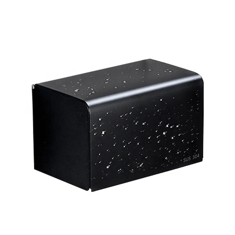 Wholesale Jelos Customized 304 Stainless Steel Durable Square Tissue Box Titanium Black Bathroom Wall Mount Modern Design