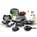 Wholesale Japanese Irregular Black Plastic Dish Melamine Appetizer Plate Salad Plate