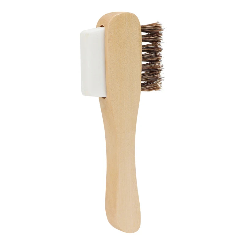Double Sided Horse Hair and Rubber Suede Shoe Cleaning Brush Sneaker Cleaner Brush