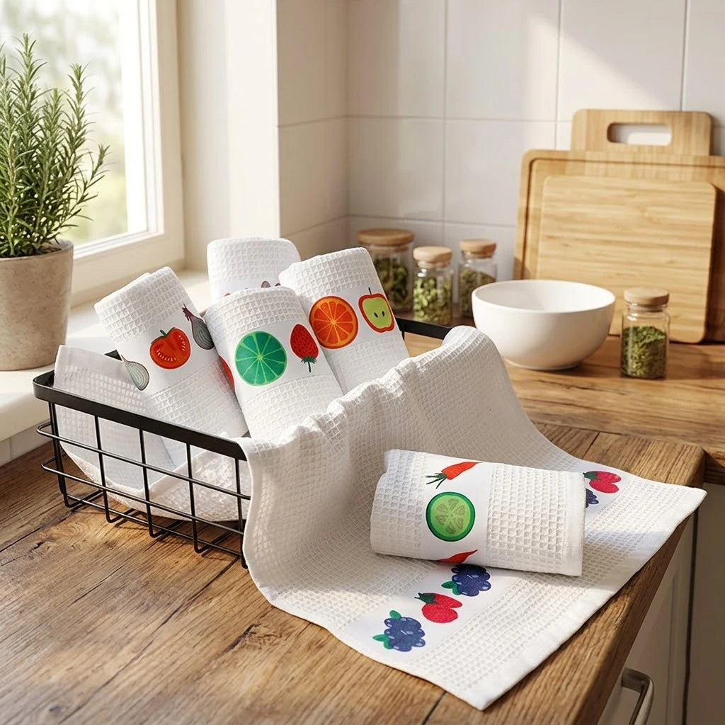 Wholesale Custom High Quality Antimicrobial Eco-Friendly Cotton Polyester Kitchen Towels and Accessories with Geometric Pattern