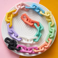 Touch Paint Chain Link Acrylic Insert Phone Case DIY Jewelry Accessories Beaded Keychain Material 20*30mm Xuansyameng Brand