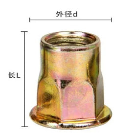 Hexagon Rivet Nut/half Hex Blind Rivet Nut Steel Rivnut Metric Carbon Steel Threaded Inserts Nutsert