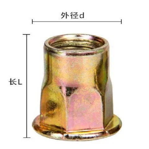 Hexagon Rivet Nut/half Hex Blind Rivet Nut Steel Rivnut Metric Carbon Steel Threaded Inserts Nutsert