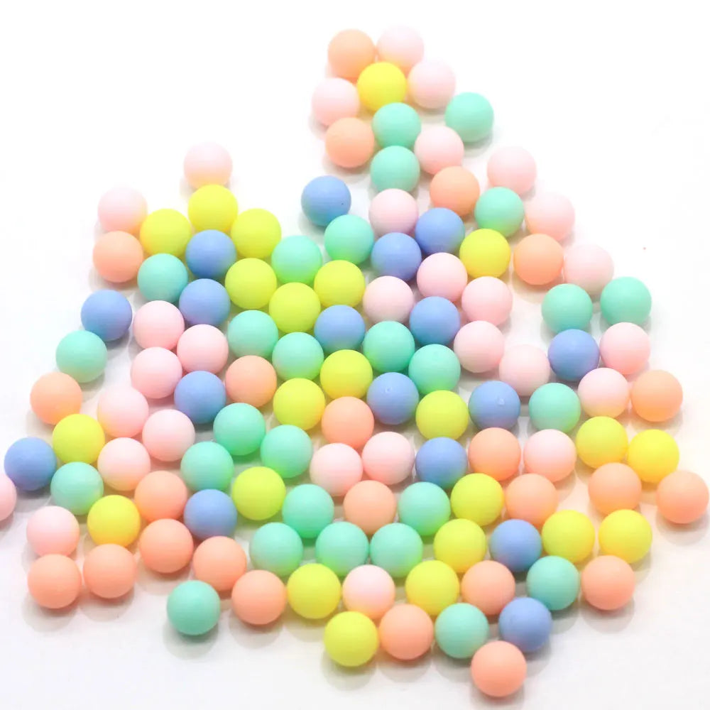 6mm Pastel Color Acrylic Plastic No Hole Beads DIY Slime  Beads  for Jewelry  Accessories Crafts