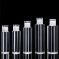 100/120/150/200/250ml for Empty Flat Shoulder Plastic Bottle with Pump Sprayer Silver Cap Cosmetic Toner Bottle
