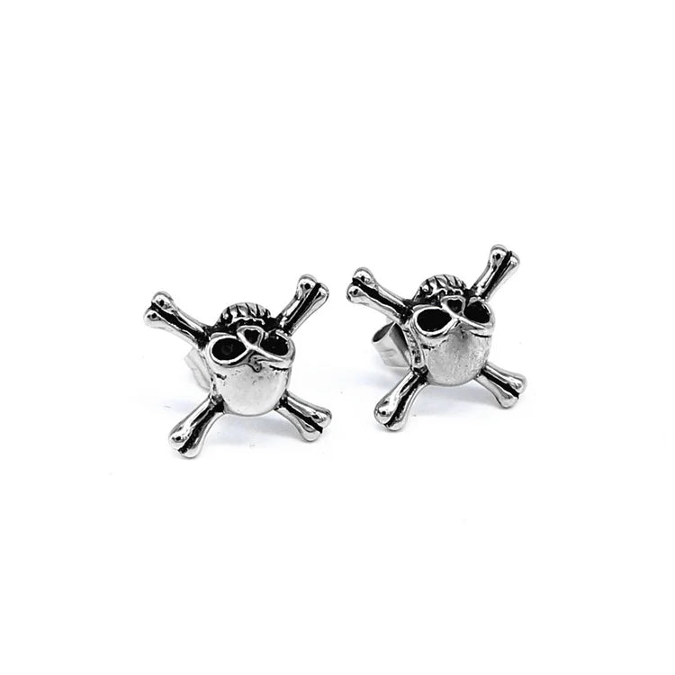 Fashion New Arrival Jewelry Earring Stainless Steel Zircon Skull Stud Earrings for Men