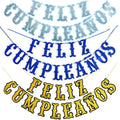 Glitter Feliz Cumpleanos Banner Spanish Happy Birthday Flags Decorations