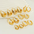 Fashion Women's Earrings Loop Earrings Set Jewelry Stainless Steel Gold Plated Hypoallergenic Hoop Earrings for Women Girls