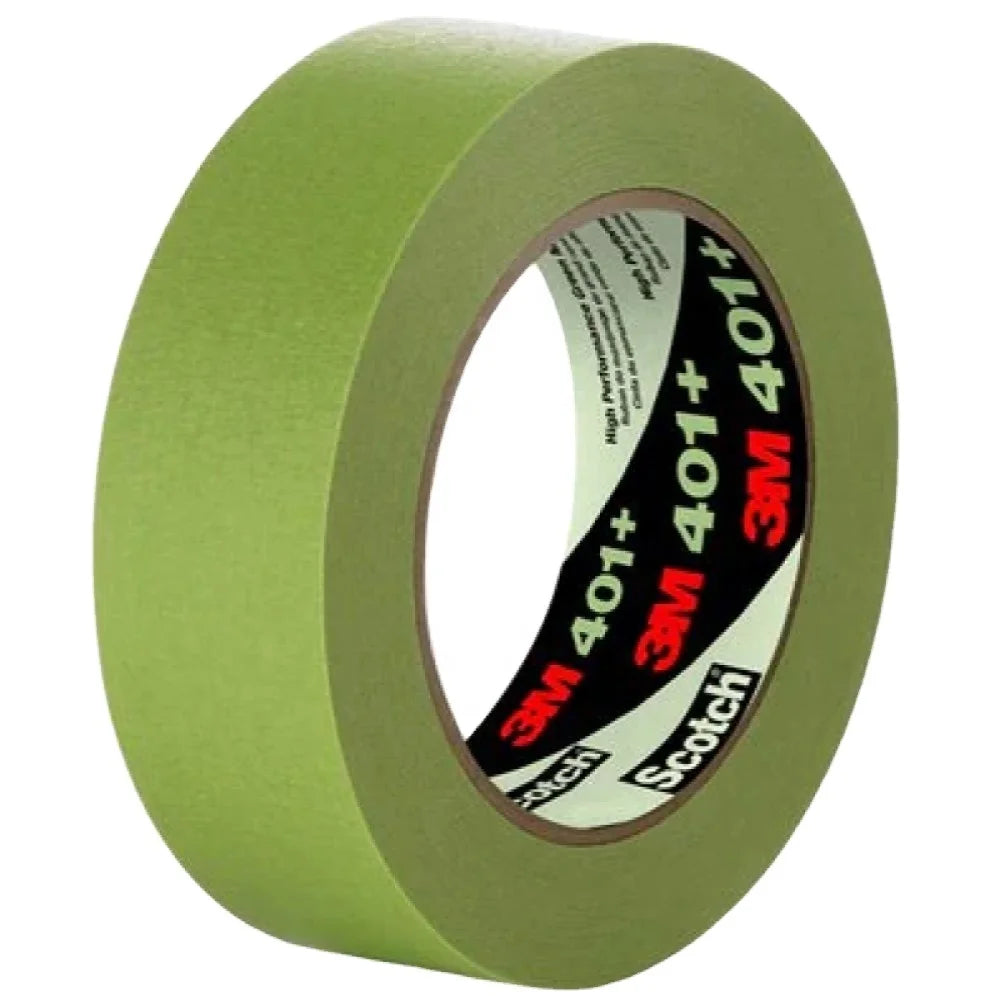 48mm X 55M X 5roll 3M 401+ High Performance Green Masking Tape  Thickness 0.16mm