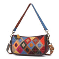Ladies Shoulder Bag Genuine Cow Leather Small Square Stitching Sling Bags Cowhide Women Handbag Crossbody Purse Vintage Fashion