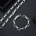 For BTC20 Wholesale Men's 18K Gold Plated 304 Stainless Steel Zircon Inlay Necklace 3 Parts Inline Big Box Chain Anniversary