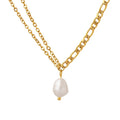 Factory Direct Selling French Freshwater Pearl Pendant Necklace Stainless Steel Necklace for Women