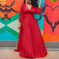 MANNI Womens Deep V-Neck High Waist Maxi Women Casual Dress Loose Summer Boho Dresses