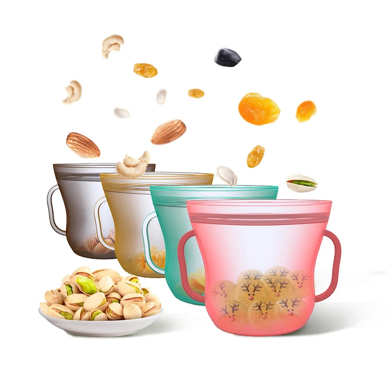 Wholesale Kids Silicone Food Storage Bags Zip Containers Silicone Snack Reusable Food Storage Bags Pouch
