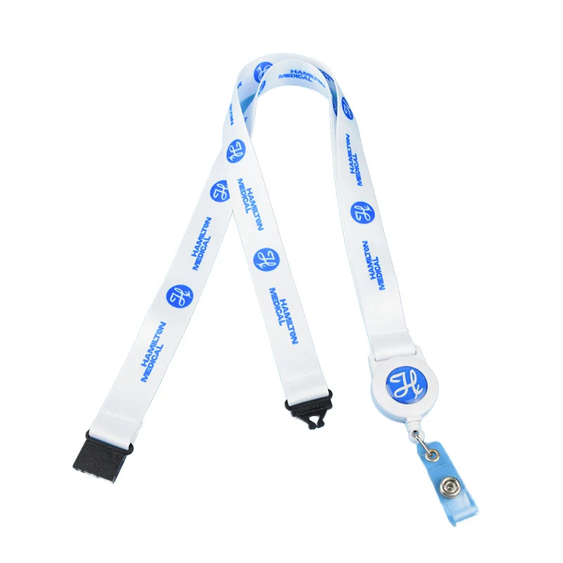 Custom Double-Sided Logo Retractable Badge Reel Nylon Polyester Yoyo Lanyard with Hook Offset Printing for ID Card Holder Badge