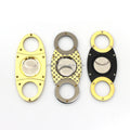 Luxury  Stainless Steel Gold Colour Cigar Cutters Double Blade Perfect Cut Smoking Accessories Cigar Cutter Custom logo