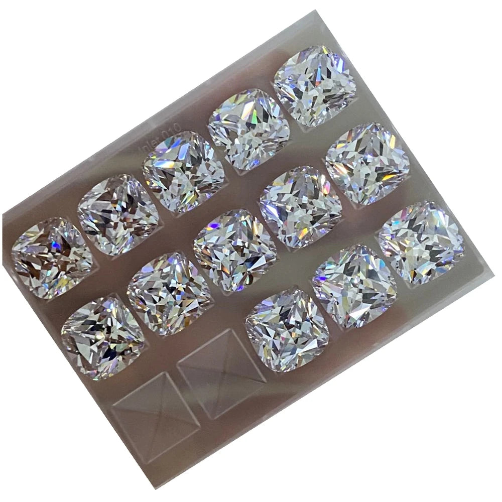 HQ GEMS Hand Make 6A CZ Diamond  Princess Cushion Cut Top Quality Supply White Cubic Zirconia Stone Loose Gemstone