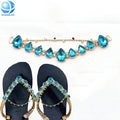 Wholesale Drop Shape Rhinestone Crystal Metal Alloy V Shape Shoes Chain Decoration for Flip Flops Summer Sandals Accessories