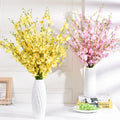M266 White Yellow Silk Dancing Lady Orchid Flowers Artificial Home Orchid Dendrobium Dancing Orchid Plants